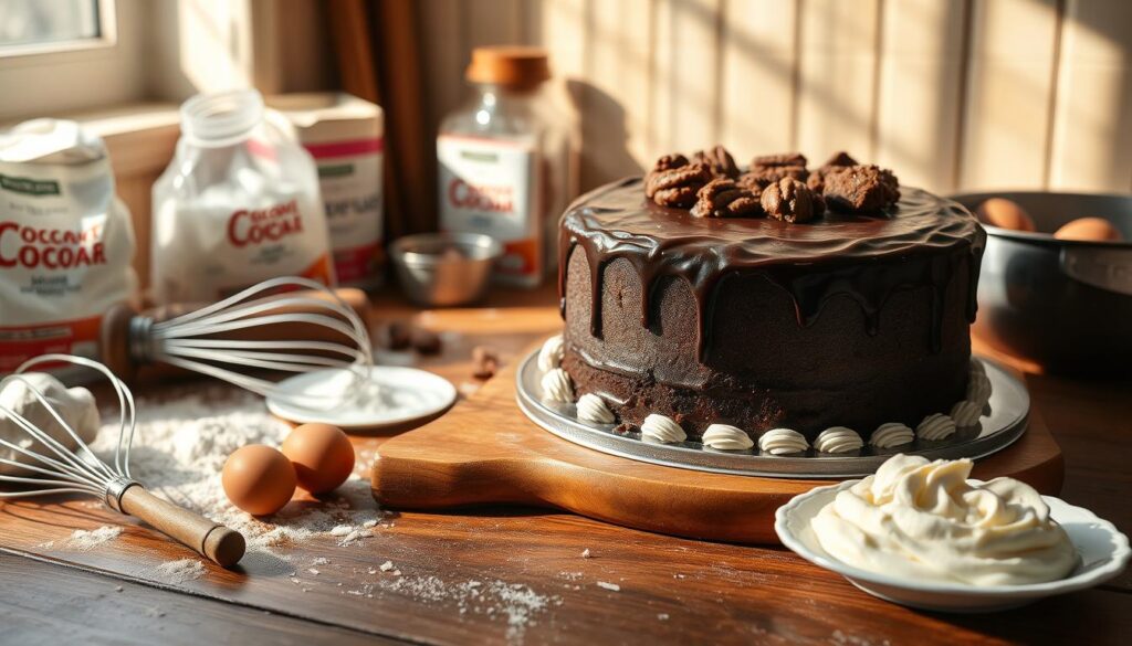 Baking German chocolate cake