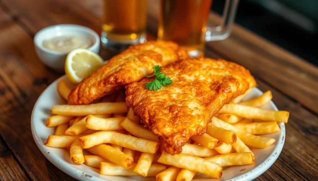 Beer-Battered Rockfish and Chips