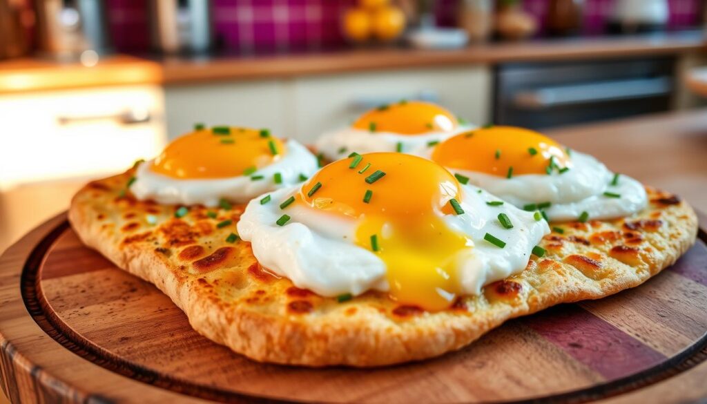 cottage cheese and egg flatbread