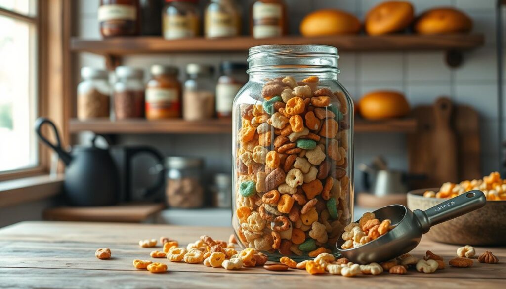 homemade chex mix storage