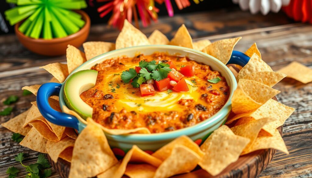 taco dip presentation