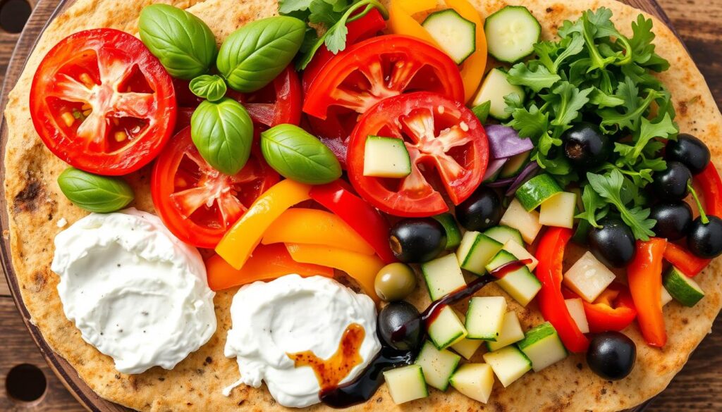 vegetarian flatbread toppings