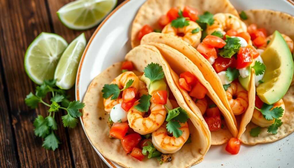 spicy seafood tacos