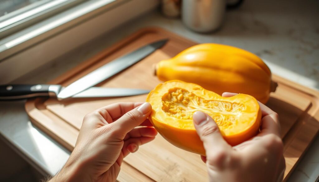 preparing squash for frying